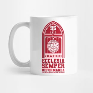 Ecclesia semper reformanda. Martin Luther's 95 theses. Wittenberg 1517. Mug